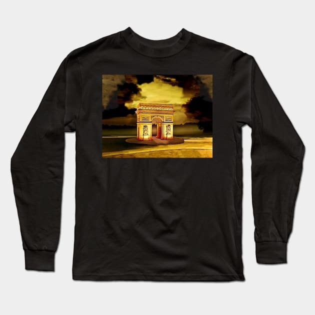 The Arc de Triomphe Long Sleeve T-Shirt by doniainart